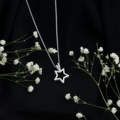 Natural Diamond Star Pendant For Women