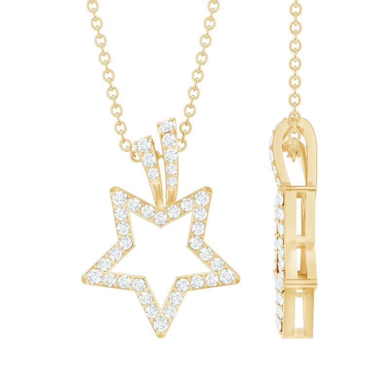 Natural Diamond Star Pendant For Women
