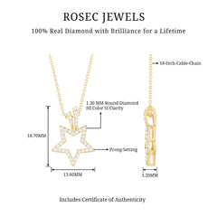 Natural Diamond Star Pendant For Women