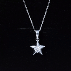 Certified Diamond Star Pendant Necklace