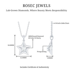 Certified Diamond Star Pendant Necklace