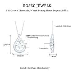 Certified Lab Grown Diamond Minimal Pendant Necklace