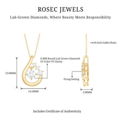 Certified Lab Grown Diamond Minimal Pendant Necklace