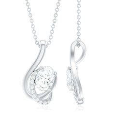 Certified Oval Shape Lab Grown Diamond Designer Necklace
