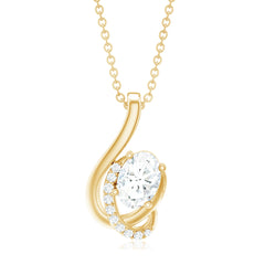 Certified Oval Shape Lab Grown Diamond Designer Necklace