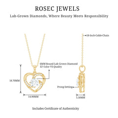 Certified Lab Grown Diamond Solitaire Heart Pendant