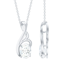 Certified Oval Lab Grown Diamond Solitaire Pendant Necklace