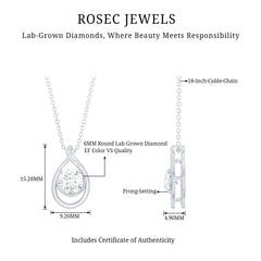 Lab Grown Diamond Teardrop Pendant Necklace