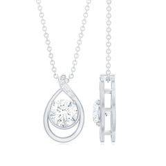 Lab Grown Diamond Teardrop Pendant Necklace
