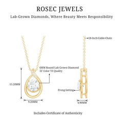 Lab Grown Diamond Teardrop Pendant Necklace
