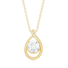Lab Grown Diamond Teardrop Pendant Necklace