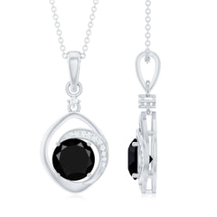 Certified 2 Carat Lab Grown Black and White Diamond Drop Necklace