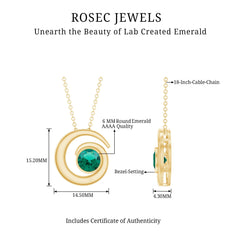 Lab Grown Emerald Solitaire Pendant Necklace