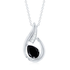 Pear Shape Lab Grown Black Diamond Designer Necklace For Women
