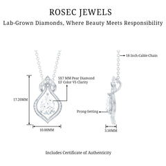 Pear Shape Lab Grown Diamond Bridal Pendant Necklace