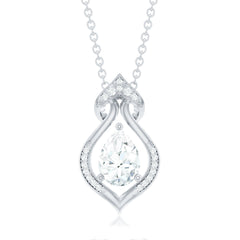 Pear Shape Lab Grown Diamond Bridal Pendant Necklace
