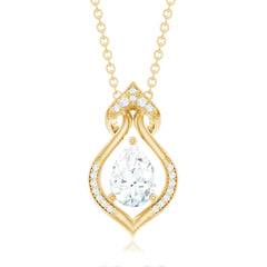 Pear Shape Lab Grown Diamond Bridal Pendant Necklace