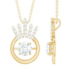 Designer Lab Grown Diamond Crown Necklace