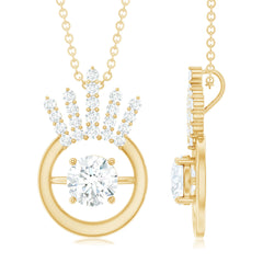 Designer Lab Grown Diamond Crown Necklace