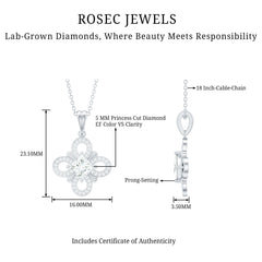 Lab Grown Diamond Vintage Inspired Pendant Necklace