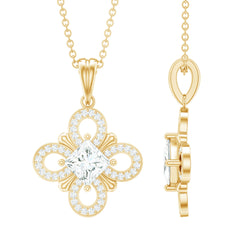 Lab Grown Diamond Vintage Inspired Pendant Necklace