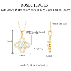 Lab Grown Diamond Vintage Inspired Pendant Necklace
