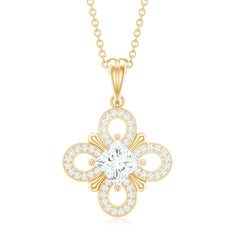 Lab Grown Diamond Vintage Inspired Pendant Necklace