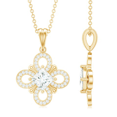 Lab Grown Diamond Vintage Inspired Pendant Necklace