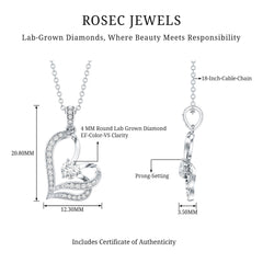 Tilted Lab Diamond Heart Pendant Necklace