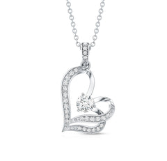 Tilted Lab Diamond Heart Pendant Necklace