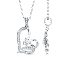 Tilted Lab Diamond Heart Pendant Necklace