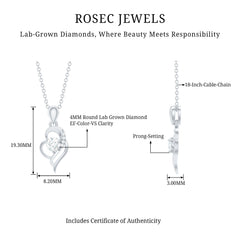 Heart Necklace with Lab Grown Diamond