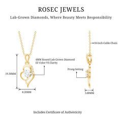 Heart Necklace with Lab Grown Diamond