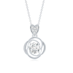 Lab Grown Diamond Swirl Pendant Necklace