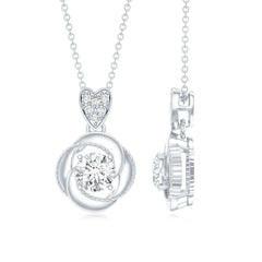 Lab Grown Diamond Swirl Pendant Necklace