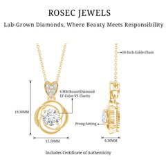 Lab Grown Diamond Swirl Pendant Necklace