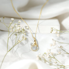 Certified Round Lab Grown Diamond Designer Pendant Necklace