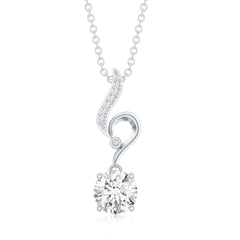 Certified Lab Grown Diamond Solitaire Wedding Necklace
