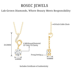Certified Lab Grown Diamond Solitaire Wedding Necklace