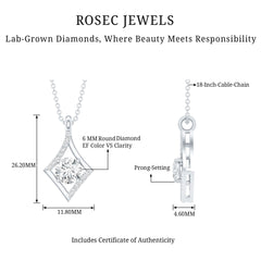 Certified Lab Grown Diamond Geometric Pendant Necklace