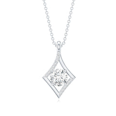 Certified Lab Grown Diamond Geometric Pendant Necklace
