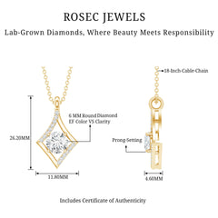 Certified Lab Grown Diamond Geometric Pendant Necklace