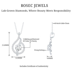 Certified Lab Grown Diamond Leaf Necklace