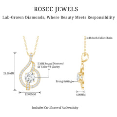 Certified Lab Grown Diamond Leaf Necklace