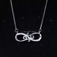 Vintage Style CZ Diamond Infinity Necklace in Sterling Silver