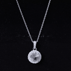 Natural 2 Carat Peach Morganite Solitaire Necklace With Silver Chain