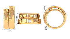 Designer Diamond Couple Band Ring in Flush Setting