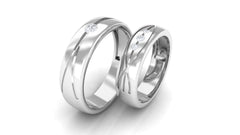 Designer Diamond Couple Band Ring in Flush Setting