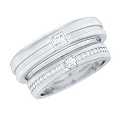 Real Diamond Couple Wedding Band Set