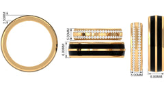Diamond Couple Band Ring Set with Black Enamel